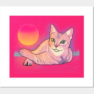 Vaporwave cat Posters and Art